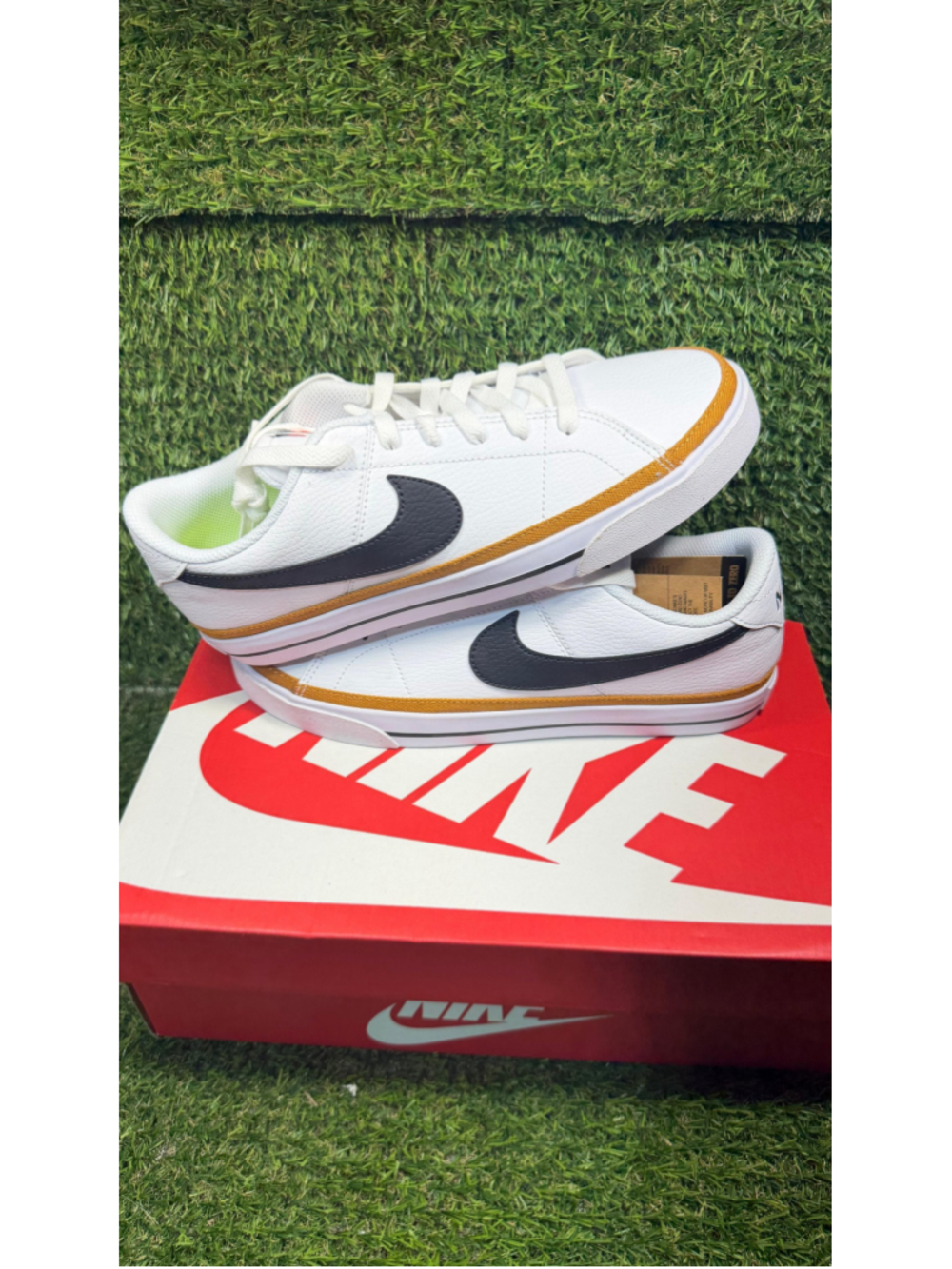 Nike Court Legacy Next Nature Women's 9.5 White Black Ochre DH3161-100 #z08 x3